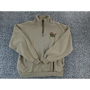 Parks Project Brown 1/4 Zip Pullover Medium Feel The Earth Breathe Sweatshirt